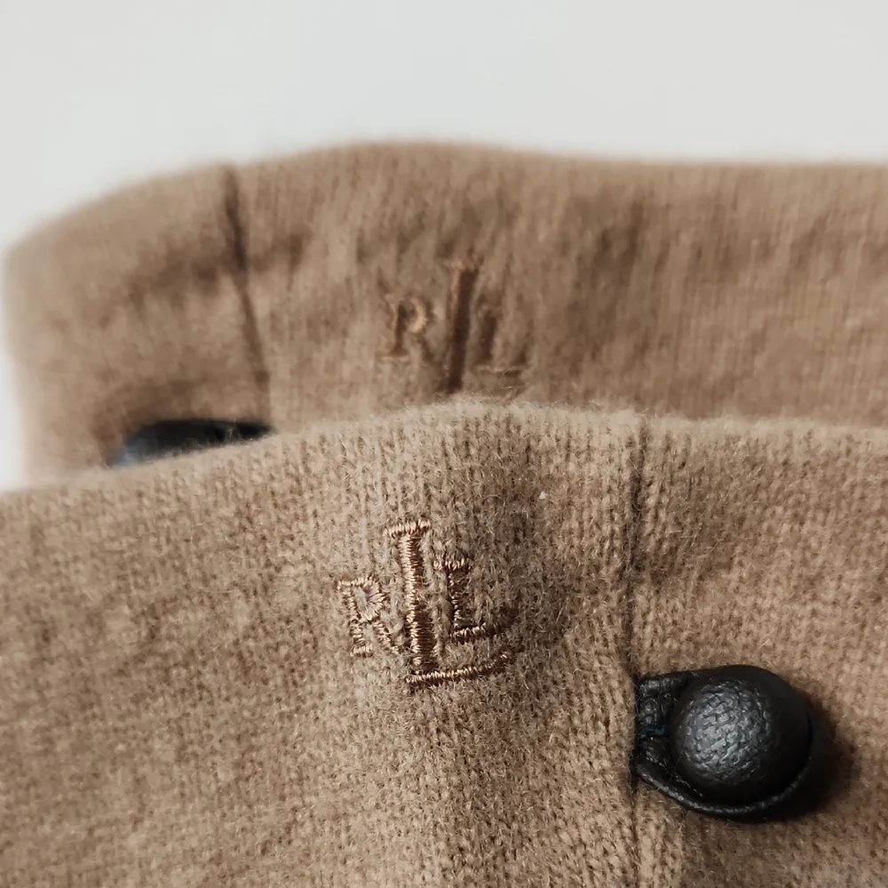 Lauren Ralph Lauren Wool & Cashmere Gloves with Button Accent Size Small